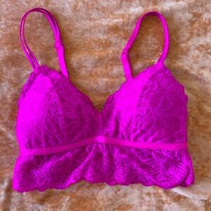 Auden Fuchsia Lace Bralette with Removable Cups Sz S